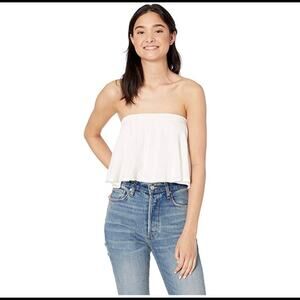 Roxy Enchanted Escape White 100% Cotton Tube Crop Top